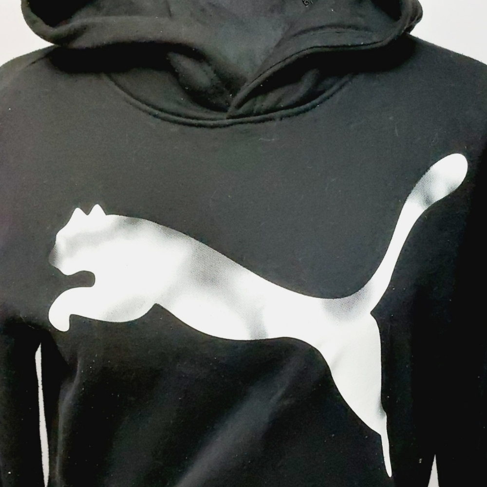 *SOLD*PUMA Big Kids Black Hoodie with Big Cat on Front Size XL - Picture 2 of 6
